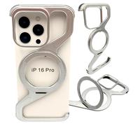 Étui pour iPhone 16 Pro, coque blindée MagSafe en métal avec support en titane