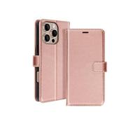 Etui pour iPhone 16 Pro Portefeuille avec Dragonne Rose champagne