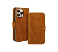Etui pour iPhone 16 Pro Portefeuille Clapet Support Vidéo Marron