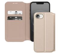 Étui pour iPhone 16e Clapet Porte-Cartes et Support Vidéo Dorée