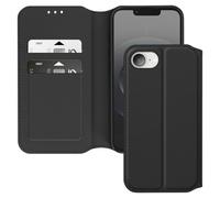Avizar Étui pour iPhone 16e Clapet Porte-Cartes et Support Vidéo Noir