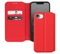 Avizar Étui pour iPhone 16e Clapet porte-cartes et support vidéo Rouge