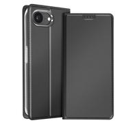 Dux Ducis – Étui pour iPhone 16e – Effet satiné, porte‑carte, support vidéo – Noir