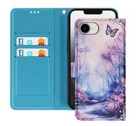 Étui pour iPhone 16e Motif Forêt Féerique avec Dragonne et Porte-Carte Multicolore