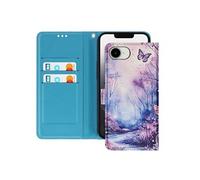 Etui pour iPhone 16e Motif Forêt Féerique avec Dragonne et Porte-Carte Multicolore