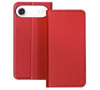 Étui pour iPhone 17 Air en Cuir avec Portes Cartes et Rabat Aimanté Rouge
