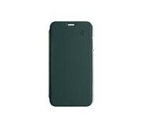 Etui pour iPhone 6/7/8/SE(2022) Folio Premium en Cuir avec Dos Cristal Vert foncé