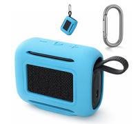 Étui pour JBL Go 5, étui de Protection en Silicone Souple pour Enceinte, Coque de Protection intégrale Antichoc avec Crochet (Bleu Ciel)