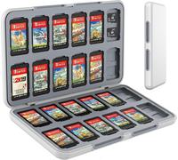 Étui pour Jeux Switch,Boite de Rangement Jeux Switch pour Nintendo Switch,avec 24 Emplacements pour Cartes de Jeu Et 24 Emplacements Our Cartes Micro SD (White)