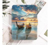 Étui pour Kindle, Étui pour Kindle 2014 (Kindle 7Ème Génération), Housse De Protection Fine pour Liseuse, Étui Imprimé pour Vieux Kindle, Modèle N° Wp63Gw-Small Boat on Sea