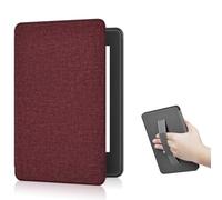 Étui pour Kindle Paperwhite 12e génération 2024 de 7 Pouces et Kindle Colorsoft Signature Edition, Mise en Veille Automatique, dragonne pour Kindle Paperwhite 12e génération 2024 (Vin Rouge)