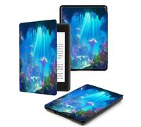 Étui pour Kindle Paperwhite 12E Génération (2024) Et Kindle Colorsoft Signature Edition 7 Pouces, Coque De Protection avec Fonction Veille/Réveil Automatique-Récif De Champignons Océaniques