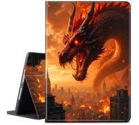 Étui pour Kindle Paperwhite 12ème génération 2024 et édition Signature, support antidérapant multi-angle en similicuir PU avec fonction veille/réveil automatique pour liseuse Kindle, City Flame Dragon