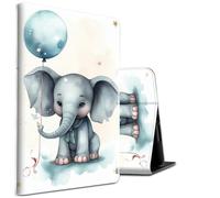 Étui pour Kindle Paperwhite 6" (10e génération, version 2018) et Kindle Paperwhite Signature Edition Housse de protection antichoc en cuir PU avec fonction veille/réveil automatique, ballons éléphants