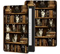 Étui pour Kindle Scribe 10,2" (version 2024/2022) léger en similicuir PU, réglable, multi-angle, Smart Shell avec fonction veille/réveil automatique pour liseuse Kindle Scribe 10,2", étagère chat