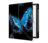 Étui pour Kindle Scribe 2022 10,2", Origami Debout en Cuir PU Smart Cover avec Fonction De Mise en Veille Automatique pour Kindle Scribe avec Porte-Stylo - Papillon Bleu