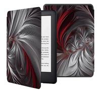 Étui pour Kindle Voyage 7ème génération, Housse pour Kindle Voyage (2014) avec réveil Automatique, étui de Voyage en Cuir PU, Couverture Intelligente - Mystérieux Abstrait Fractal