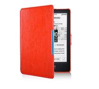 Étui pour Kobo Glo 6" Modèle : N613 Premium PU Leather Cover Kobo N613 Ultrathin Classic Luxury Fashion Smart Sleep Protection Cuir Cover (Rouge)