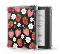 Étui pour Kobo Libra Couleur 7", Housse Transparente Renforcée aux Coins (Floral Fraise Rose)