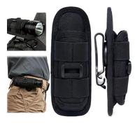 Étui pour Lampe de Poche, 360° Rotatif, Pochette Molle pour Torche LED, Étui de Ceinture Résistant aux Chocs et aux Rayures, Accessoire de Randonnée, Camping, Pêche, 15 x 5,5 cm