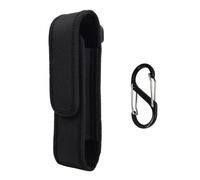 Étui pour Lampe Torche 12-17 cm, Housse Ceinture Nylon Robuste avec Fermeture Velcro et Bouton, Mousqueton S en Aluminium Inclus, Porte Lampe pour randonnée, Camping, pêche, Chasse, Usage extérieur