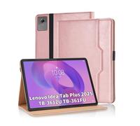 Étui pour Lenovo Idea Tab Plus 12,1 Pouces 2025, Étui à Rabat Multi-Angles en Cuir PU, Protection Optimale Oour Lenovo Idea Tab Plus 2025 TB361ZU TB361FU,Rose Gold