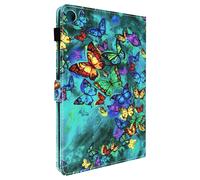 Étui pour Lenovo Tab M10 Gen 3, Portefeuille avec Clapet Magnétique, Papillon Multicolore