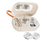 Étui pour lentilles 2 en 1 avec fonction de nettoyage par vibration et design compact pour les yeux pour une utilisation en voyage rechargeable par USB