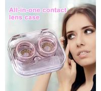 Étui pour lentilles de contact, boîte de contact portable | Kit d'étui pour lentilles de transparentes portables - Outil de suppression de l'applicateur de de protection complète pour