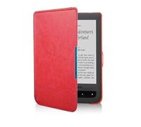 Étui pour liseuse Pocketbook 626 rétro léger en cuir PU avec mise en veille/réveil automatique pour Pocketbook Touch Lux2/3 Rouge
