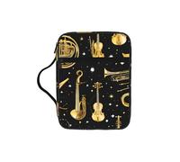 Étui pour livre de bible imprimé instruments de musique pour femmes et filles, avec poignée pour bible de taille standard