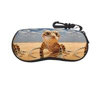 Étui Pour Lunettes,Imprimé Léopard Des Sables Et Gecko Boîte À Lunettes De Soleil Léger Robuste,Étuis Protection Lunette Pour Étude Travail Homme 17X8X3.6Cm