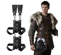 Étui pour manette de jeu vintage en simili cuir HiiFeuer, support portable pour manette à fixer à la ceinture, poignée adaptable pour le jeu (noir A)