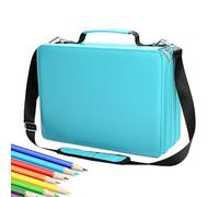 Étui pour marqueurs, étui pour organisateur de marqueurs,Organisateur de marqueur de cas de grande capacité - Conteneur portable pour fournitures scolaires, loisirs, art, artisanat, penn, Bleu cyan