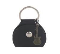 Étui pour médiator de guitare avec porte-clés et petit pendentif en cuir PU pour guitariste et amateur de musique