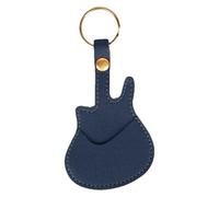 Étui pour médiator de guitare, organiseur de médiators en cuir synthétique, 13,2 x 7,9 cm, design compact et portable, pochette en cuir pour musiciens, rangement pratique, 2 à 6 médiators, bleu, Refer