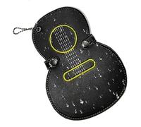 Étui pour médiators de guitare - 17,1 x 12,7 cm - Grand étui à médiators avec porte-clés - Sac souple pour médiators - Sac de rangement pour médiators - Sac de rangement robuste, Noir , voir