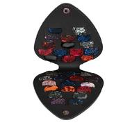 Étui pour médiators de guitare, étui pour médiators de guitare, étui de médiators pour emballage varié - Sac de médiators de guitare en cuir PU, sac de guitare portat, Noir , Reportez-vous à la