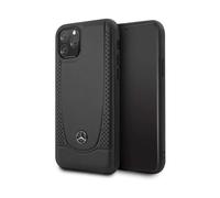 CG MOBILE Coque de téléphone Mercedes Benz pour iPhone 11 Pro en Cuir véritable Rigide perforé Noir | Facile à Clipser | Protection Contre Les Chutes | sous Licence Officielle