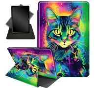 Étui pour Microsoft Surface Pro 9/Pro 9 5G (version 2022), support rotatif à 360 degrés, fonction veille/réveil automatique pour tablette Surface Pro 9 13" 2022, chat coloré