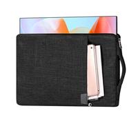 Étui pour moniteur portable de 17,3 pouces avec rangement d'accessoires, housse pour la plupart des moniteurs portables de 17,3 pouces, housse de moniteur résistante à l'eau avec poche, (noir)