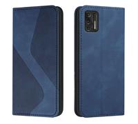Étui pour Moto G Stylus 5G 2023, étui à rabat en cuir PU avec fermeture magnétique, emplacements pour cartes et support : bleu