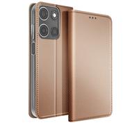 Étui pour Moto G17 Effet Strié avec Porte-carte et Fonction Stand Rose champagne