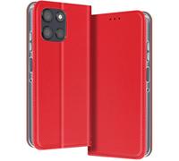 Étui pour Moto G56 Texturé Strié avec Porte-carte et Fonction Support, Rouge