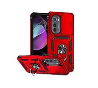 Etui pour Motorola Edge 2022 avec support de cycle rotatif, support de voiture magnétique et couvercle de caméra coulissante compatible avec Motorola