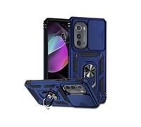 Etui pour Motorola Edge 2022 avec support de cycle rotatif, support de voiture magnétique et couvercle de caméra coulissante compatible avec Motorola