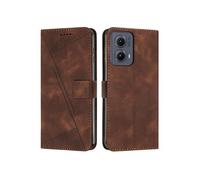 Etui pour Motorola Edge 2024 5G Protection Flip Soft PU Le cuir couvercle en cuir compatible avec Motorola Edge 2024 5G-Brun
