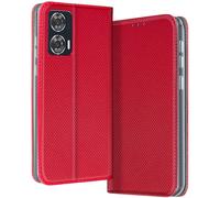 Étui pour Motorola Edge 50 Fusion Clapet Porte-carte et Support Rouge