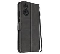 Etui pour Motorola Edge 50 Fusion Dragonne Clapet Support Portefeuille Noir