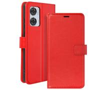 Étui pour Motorola Edge 50 Fusion Portefeuille avec Dragonne Mayaxess Rouge